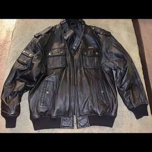 Robert Phillipe men’s black leather coat 3X